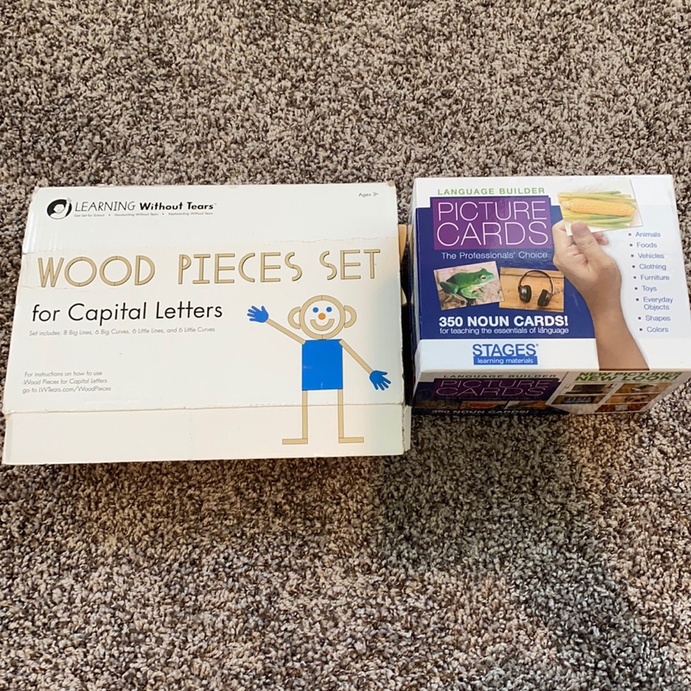 Language builder picture cards and writing without tears bundle
